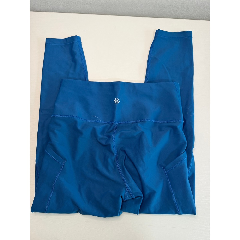 Athleta Interval Stash 7/8 Tight Blue High Rise Leggings Womens Small Pockets